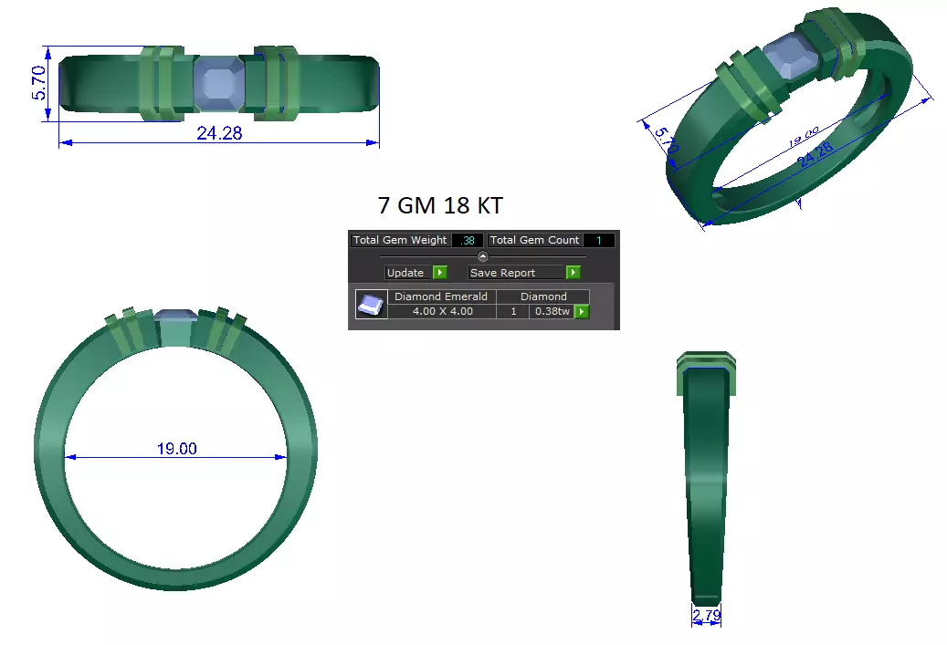 Women Ring Render 3dm STL OBJ FBX Details 3D print model_1