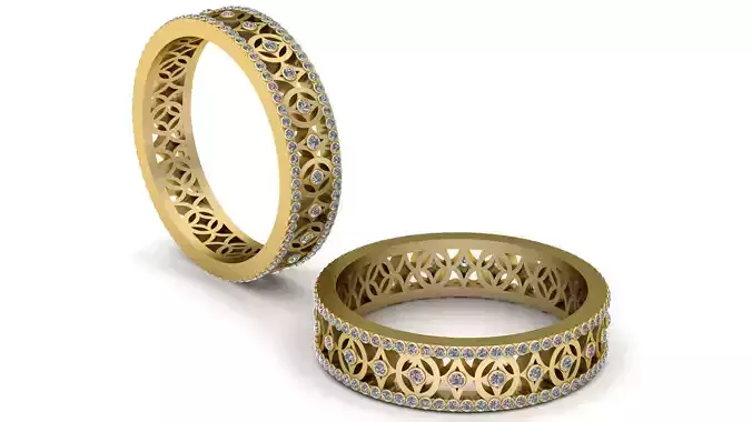 Elegant Geometric Diamond Ring 3D Printable Model