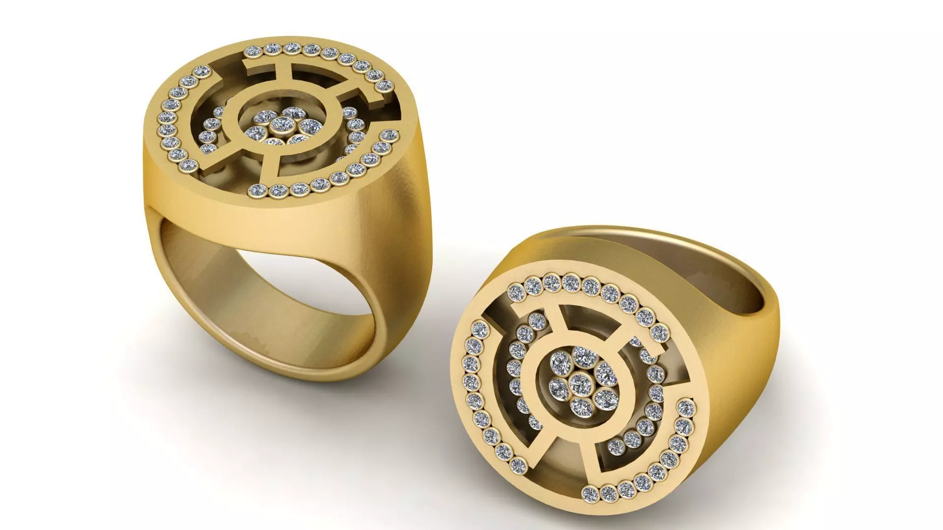Men Diamond Cluster Ring 3D Printable Model Free 3D print model