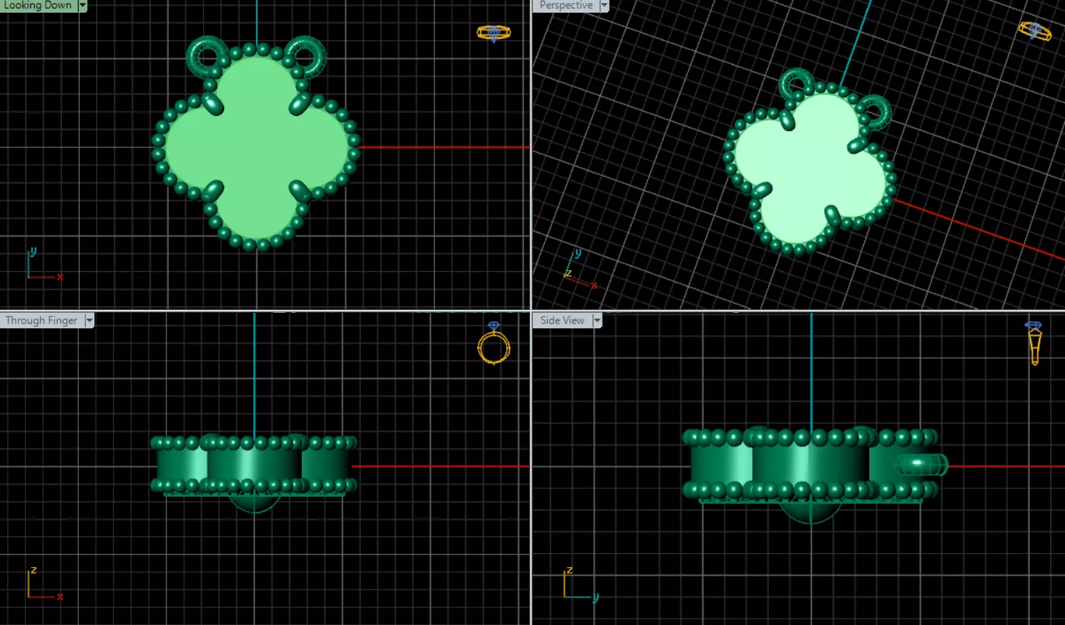 Pendant Van Cleef 3D print model_6