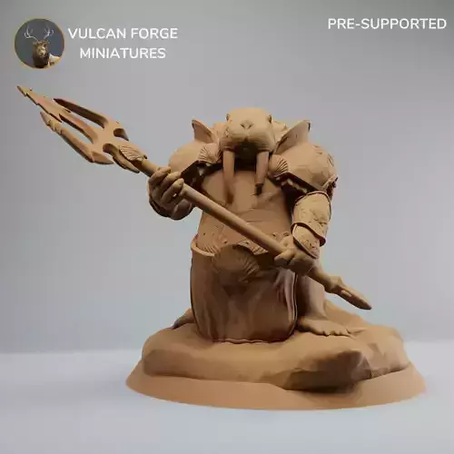 Walrus Warrior with Trident