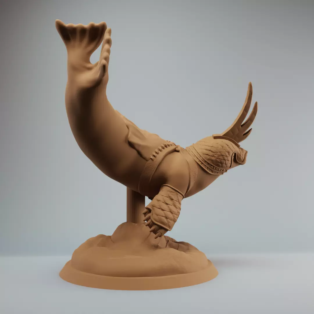 Torpedo Seal Warrior Swimming 3D print model_3