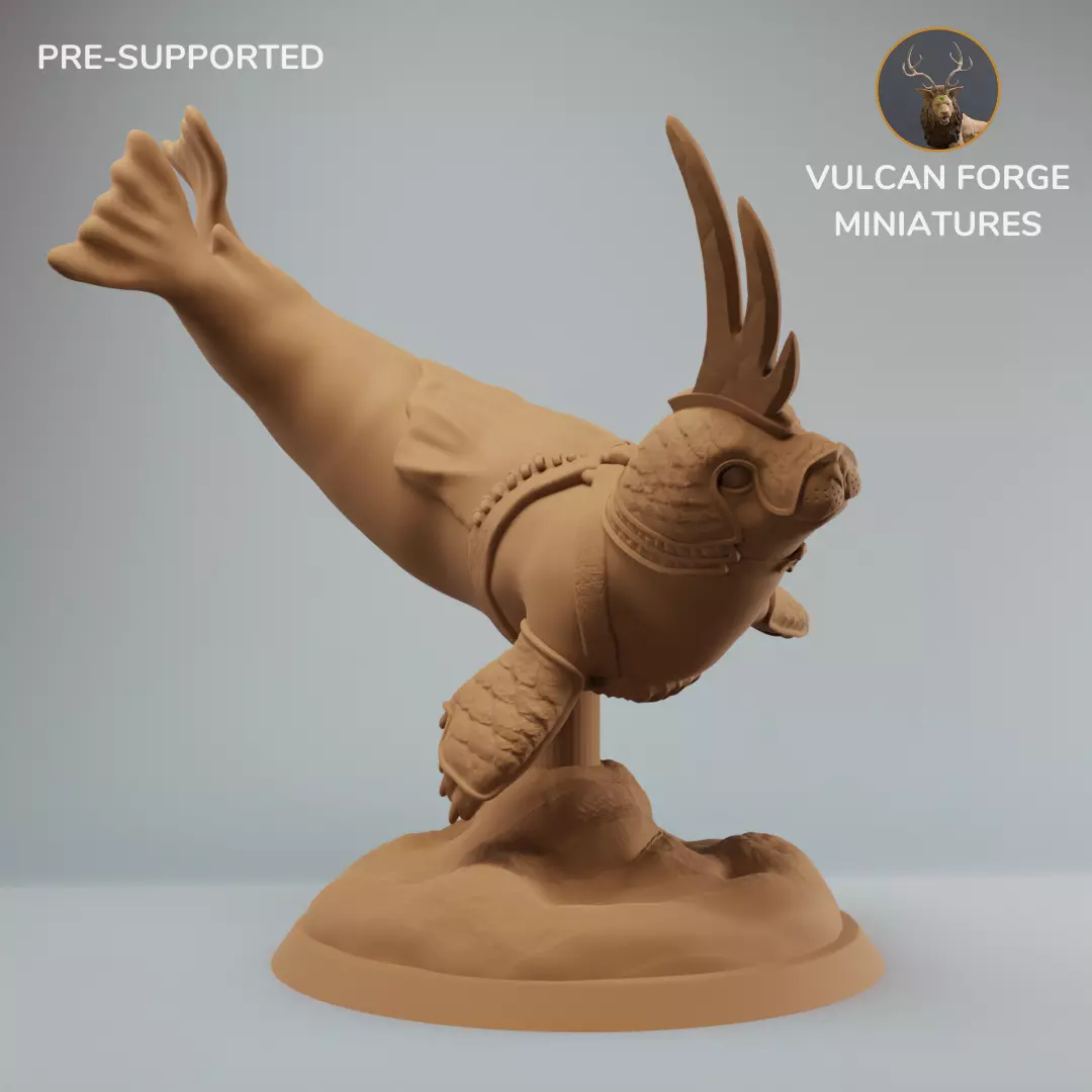 Torpedo Seal Warrior Swimming 3D print model_0