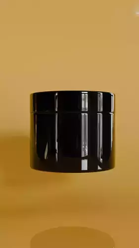 Photorealistic Black Glossy Cosmetic Jar 