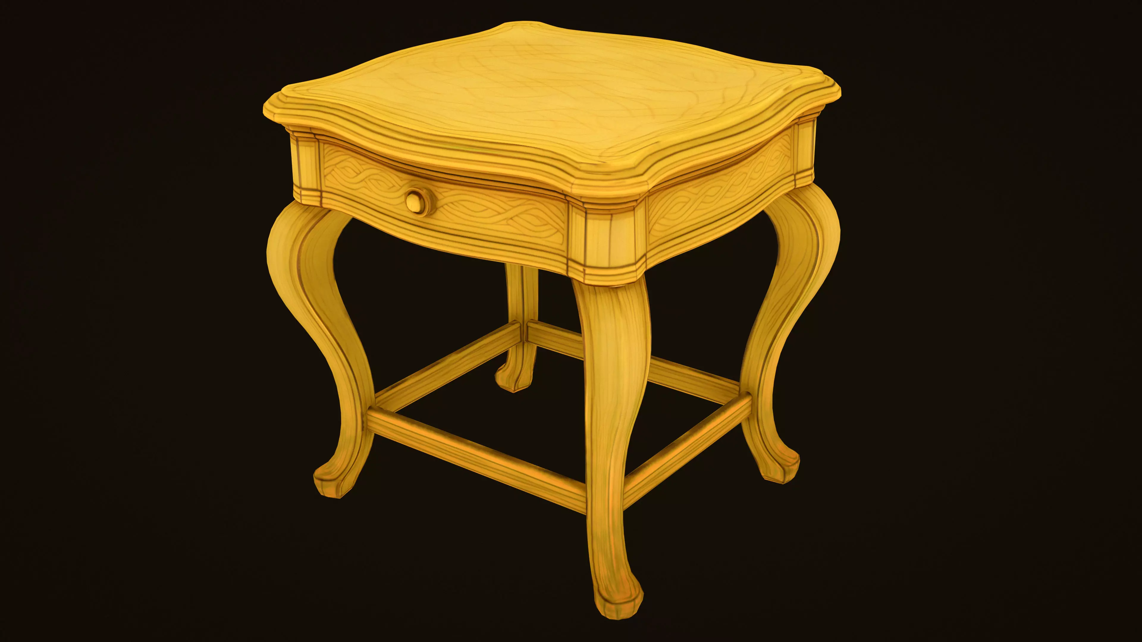 Medieval Stylized Table 04 Low-poly 3D model_3