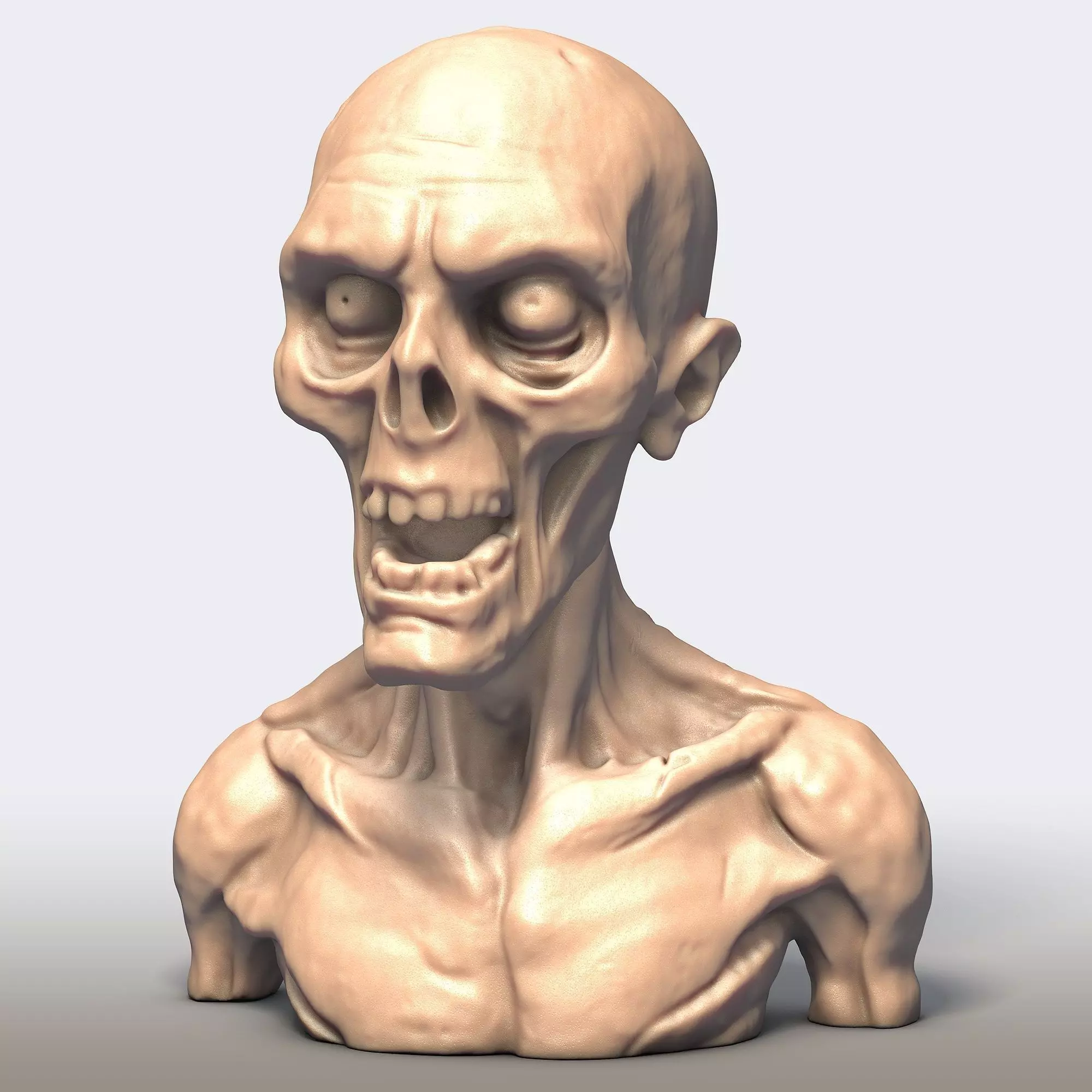 Zombie Bust 3D Model Printable STL Horror Sculpture 3D print model