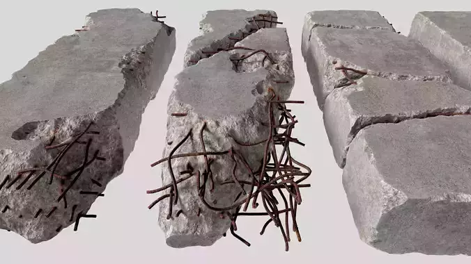 Concrete Slab Pack 01 - 5 Game Ready PBR Models