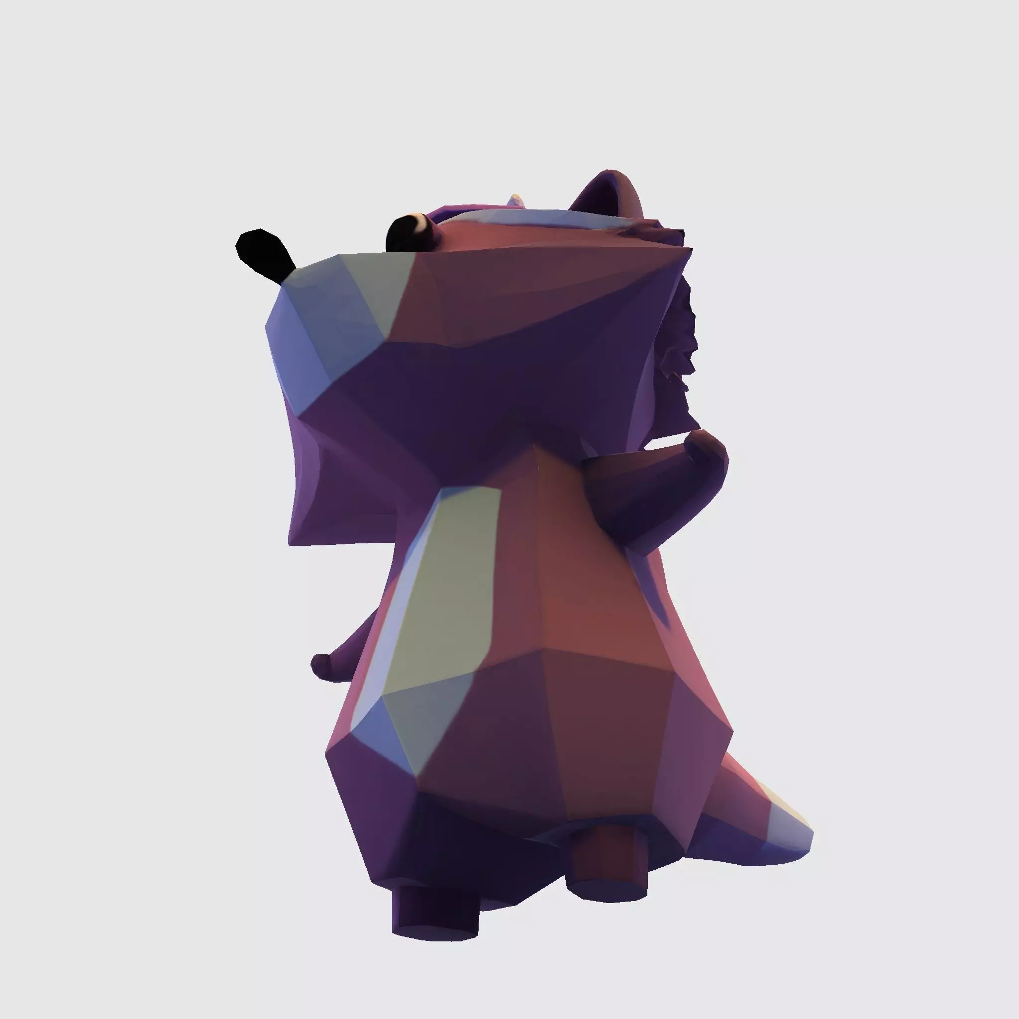 Raccoon 3D Model Lowpoly for Games Animation 3d print 3D model_8