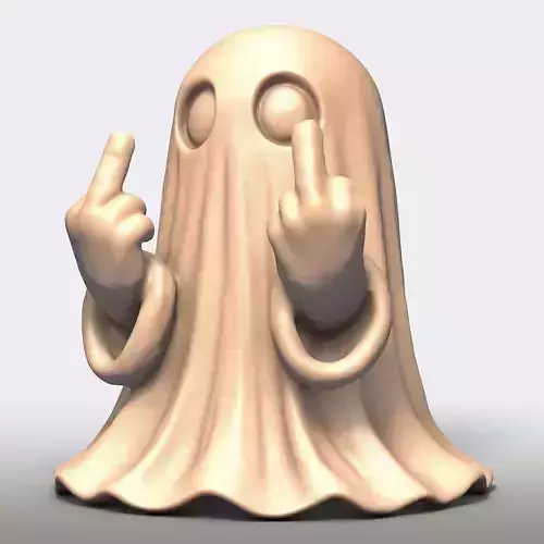 Funny Middle Finger Ghost 3D print model