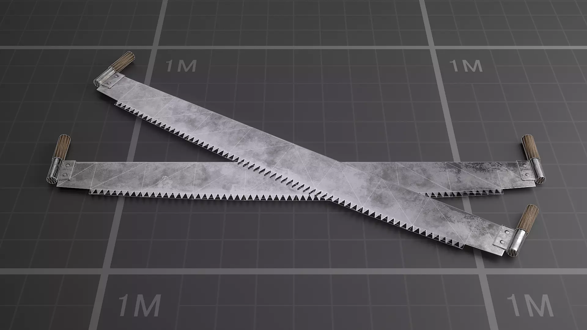 Used Soviet Saw Low-poly 3D model_3