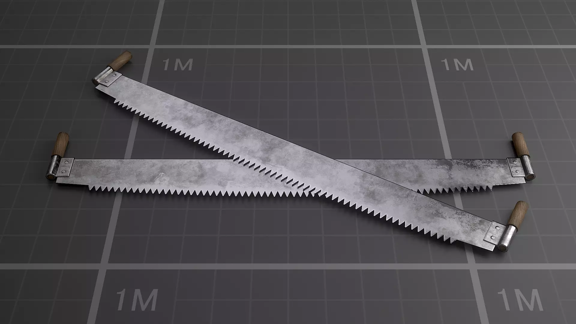Used Soviet Saw Low-poly 3D model_1