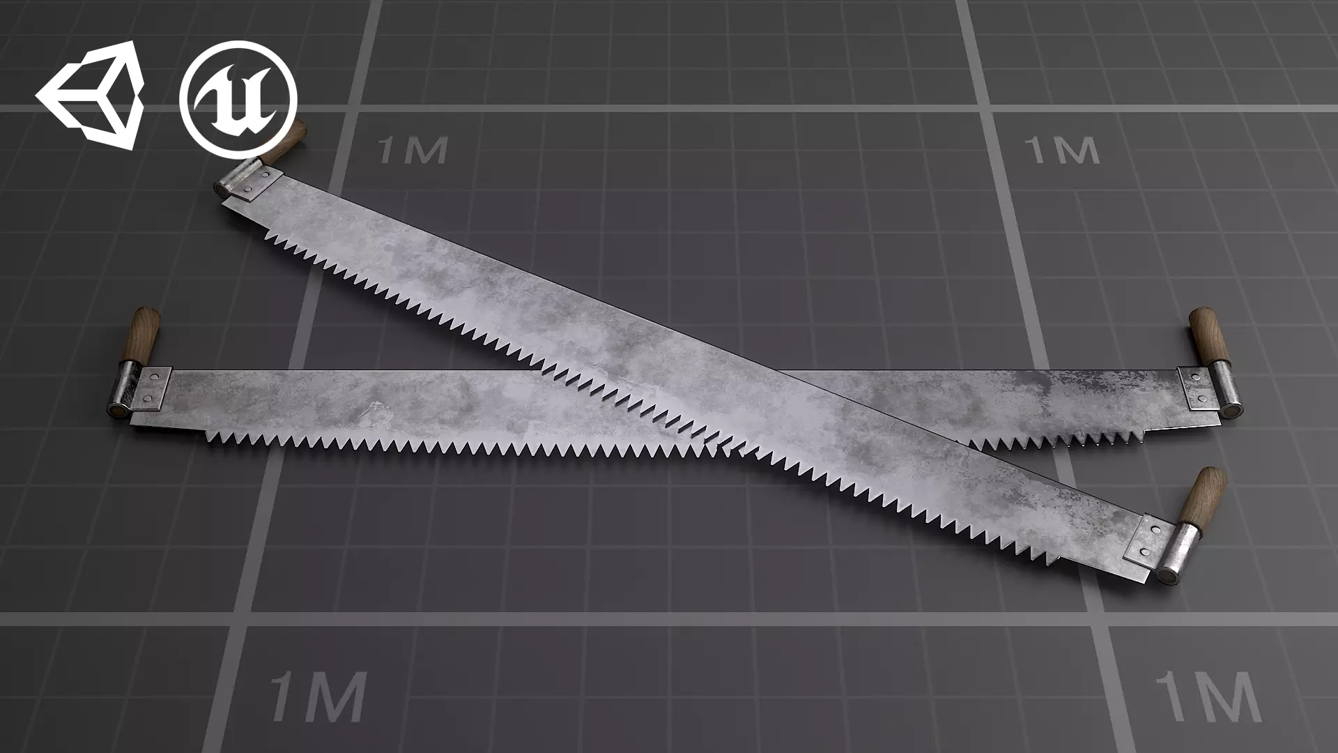 Used Soviet Saw Low-poly 3D model_0
