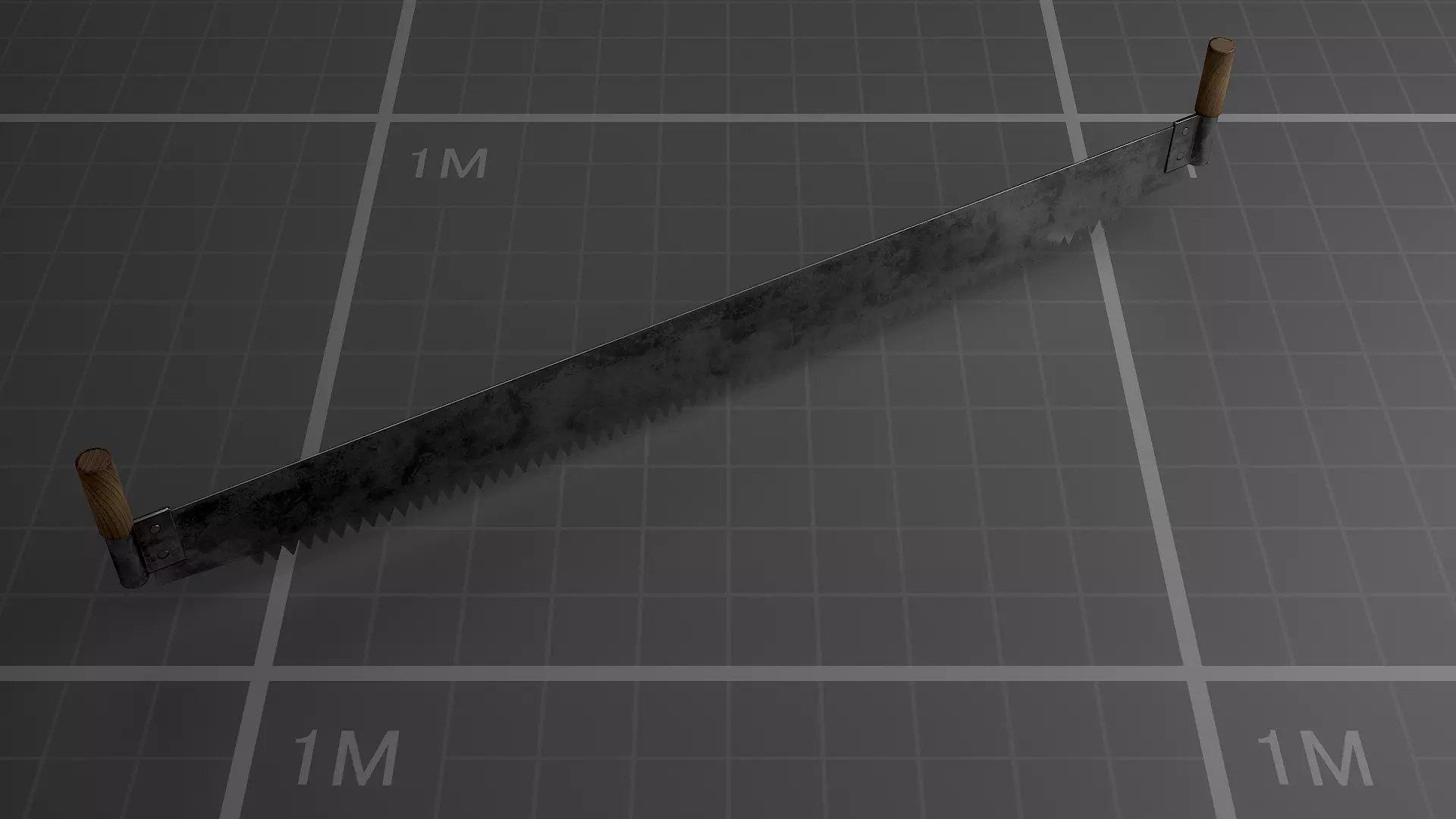Used Soviet Saw Low-poly 3D model_2