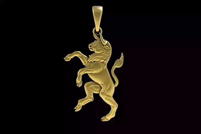 00040 Bull Small Charm Pendant
