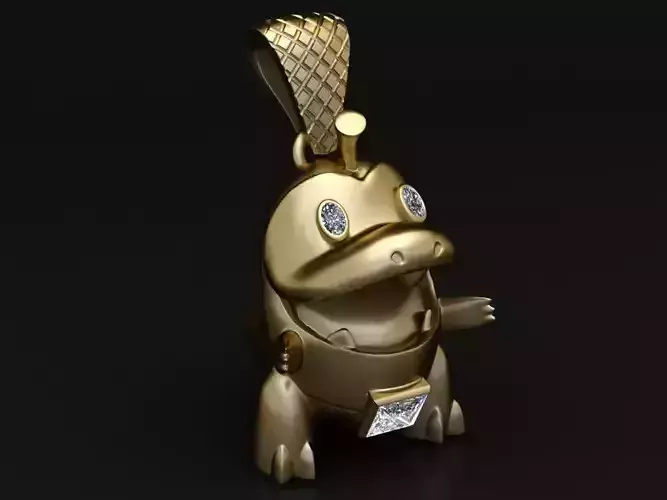 Cute Dino Character Pendant 3D print model