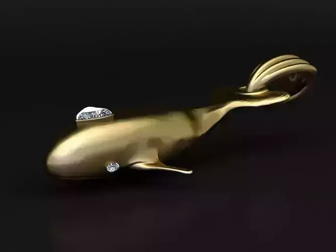 Diamond Whale Pendant