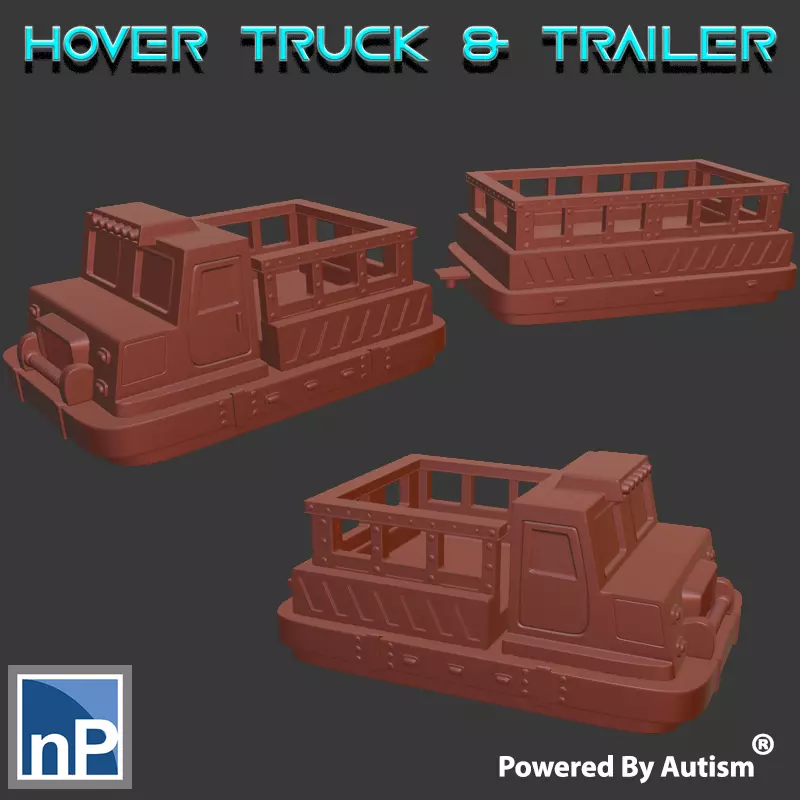 Hover Truck and Trailer Free 3D print model