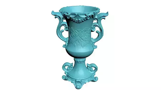 Ornate Azure Vase