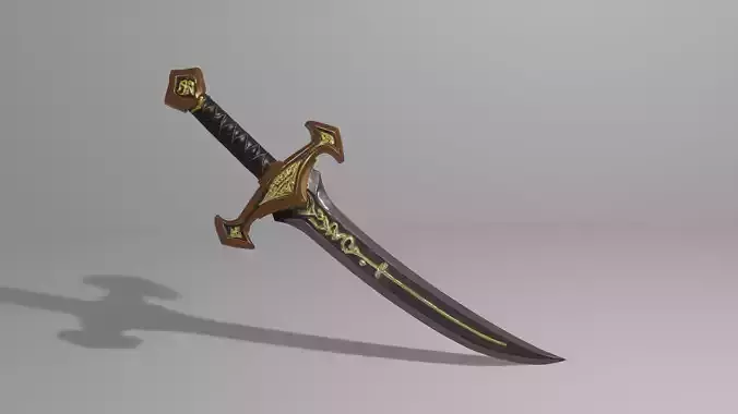 Fantasy sword 3D printable STL model legendary cosplay