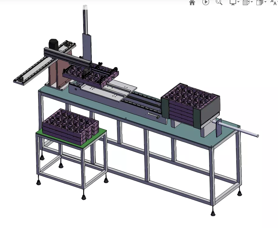 Manipulator automatic loading machine Low-poly 3D model