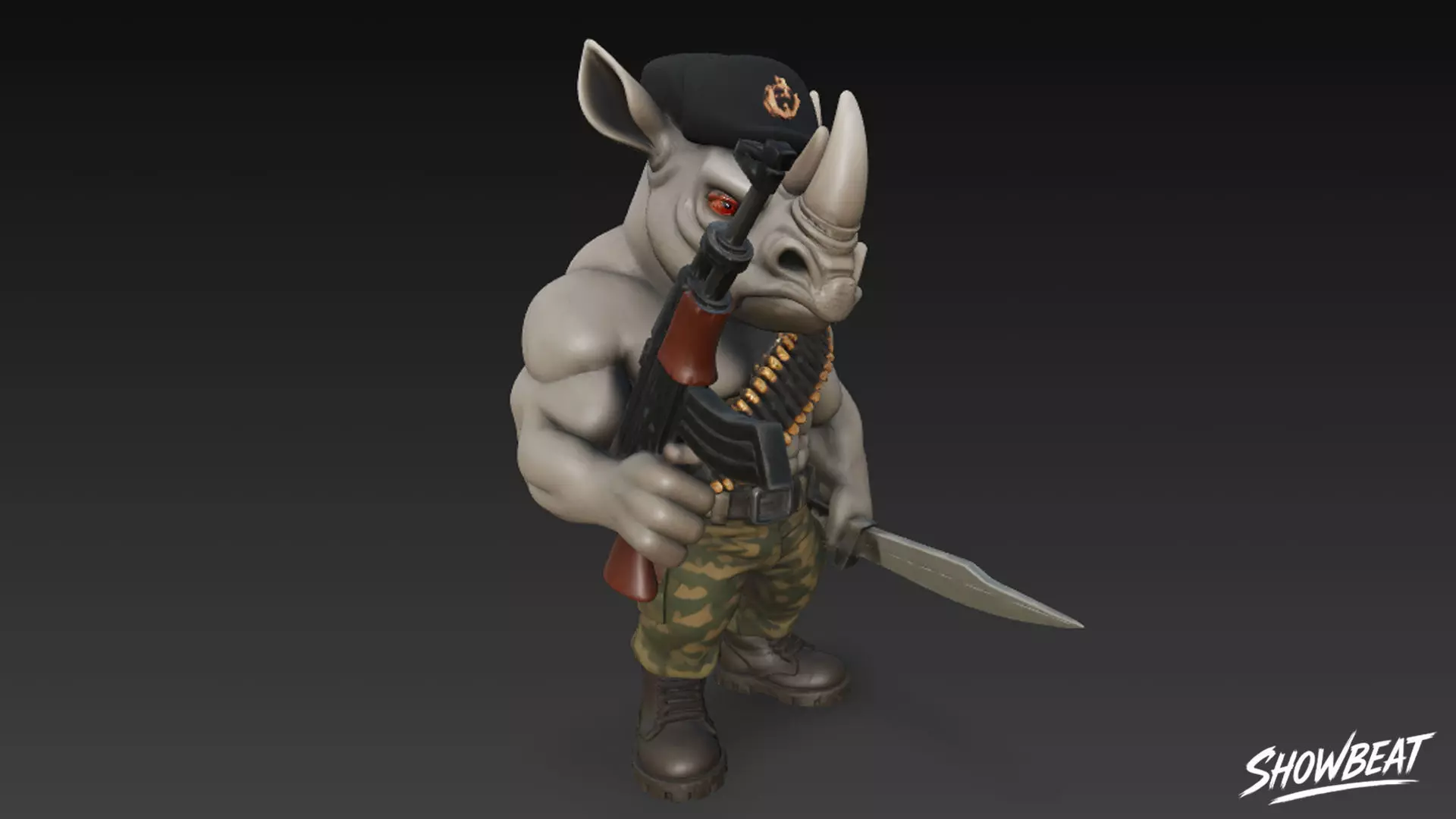 Rhinodino Dildorino - Italian Brainrot Low-poly 3D model_1