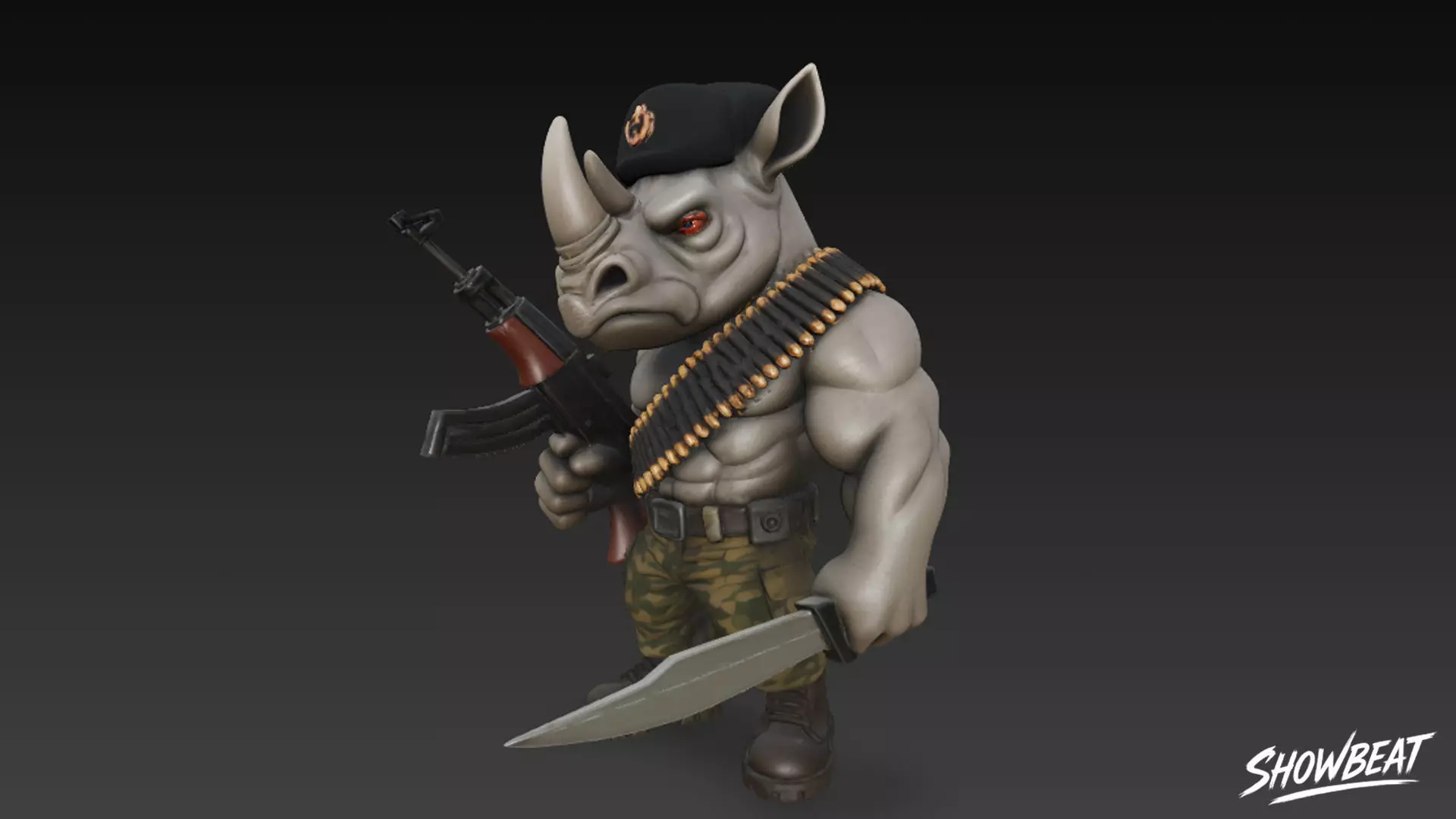 Rhinodino Dildorino - Italian Brainrot Low-poly 3D model_2