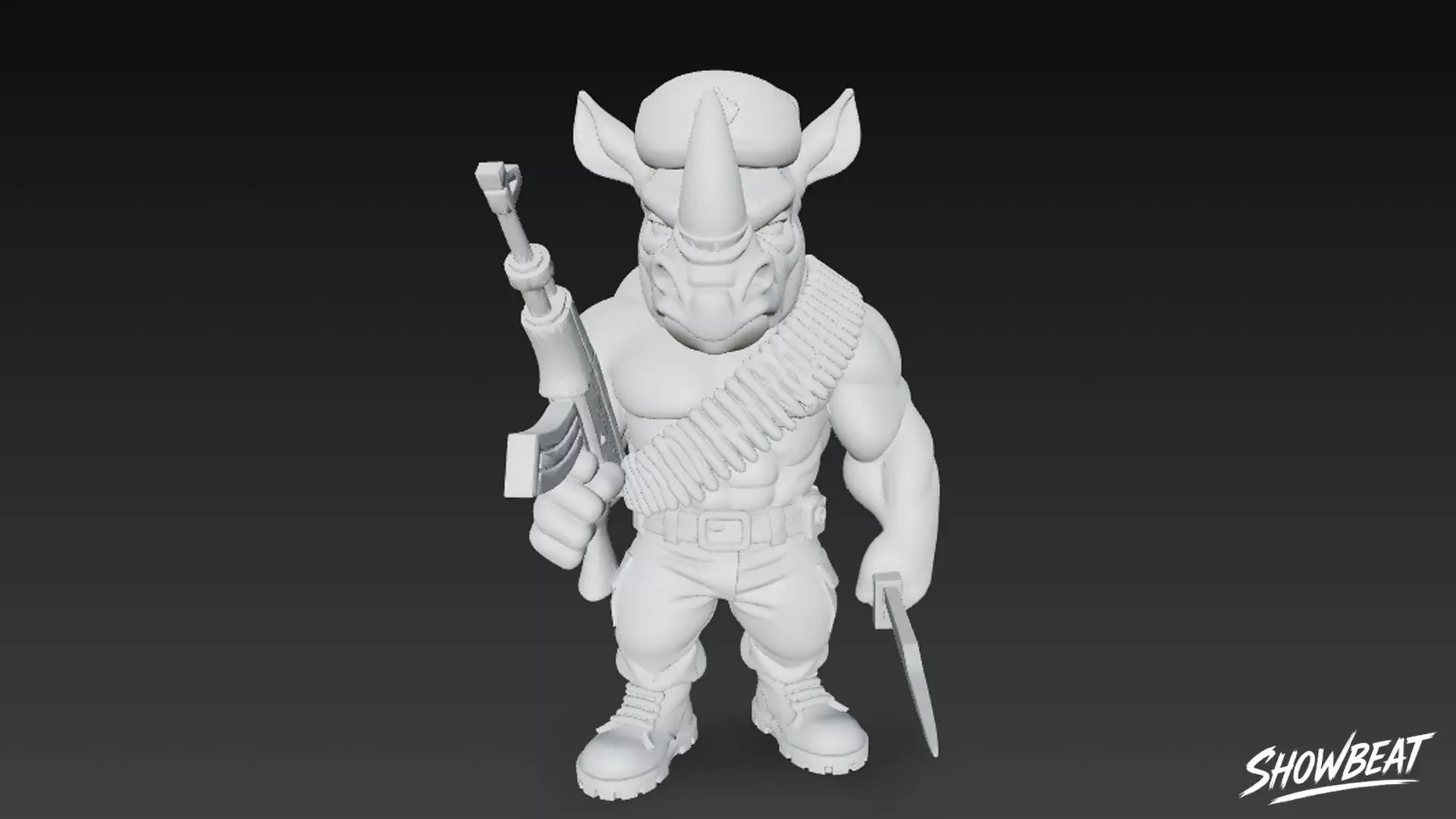 Rhinodino Dildorino - Italian Brainrot Low-poly 3D model_7