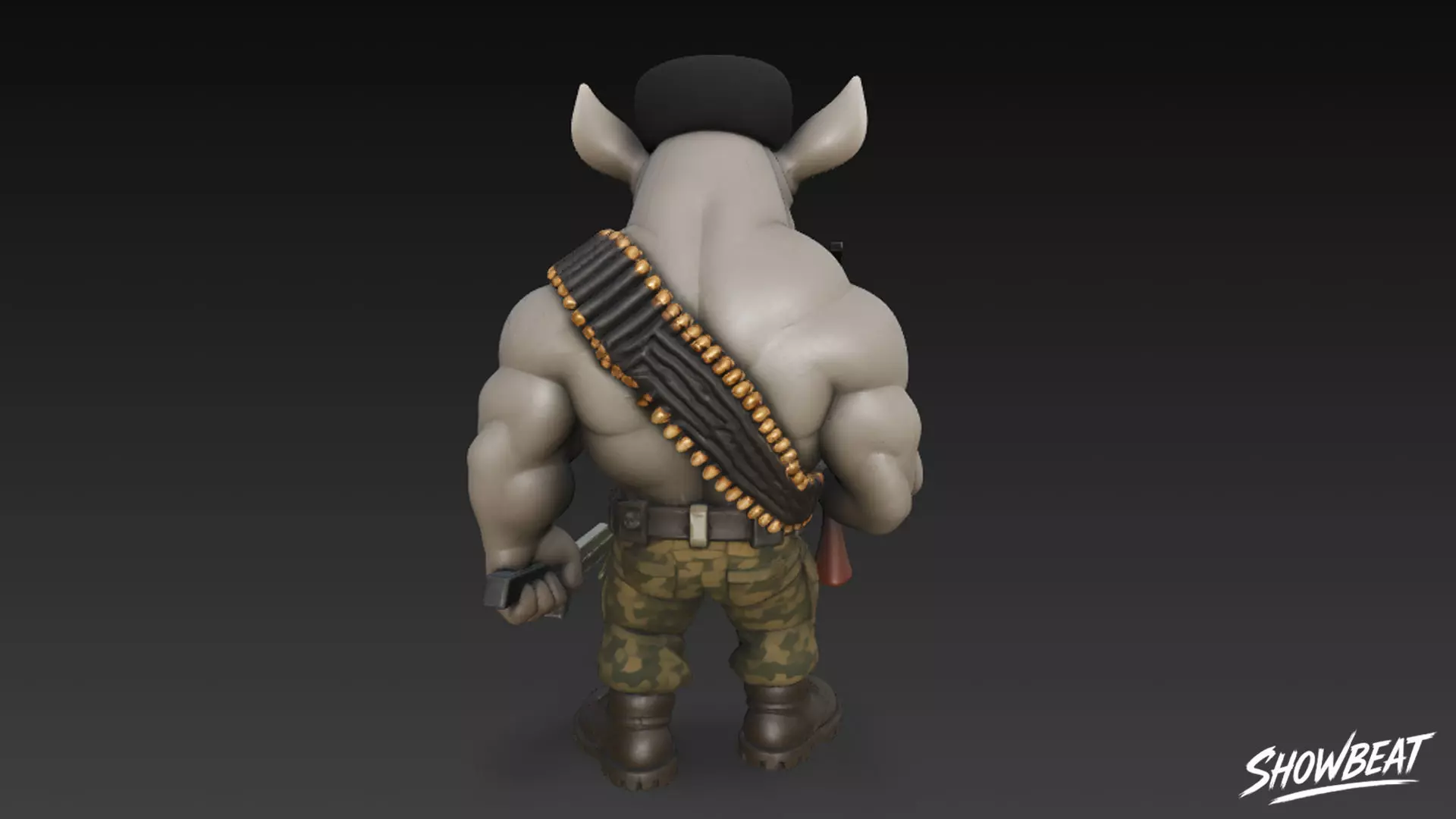 Rhinodino Dildorino - Italian Brainrot Low-poly 3D model_5