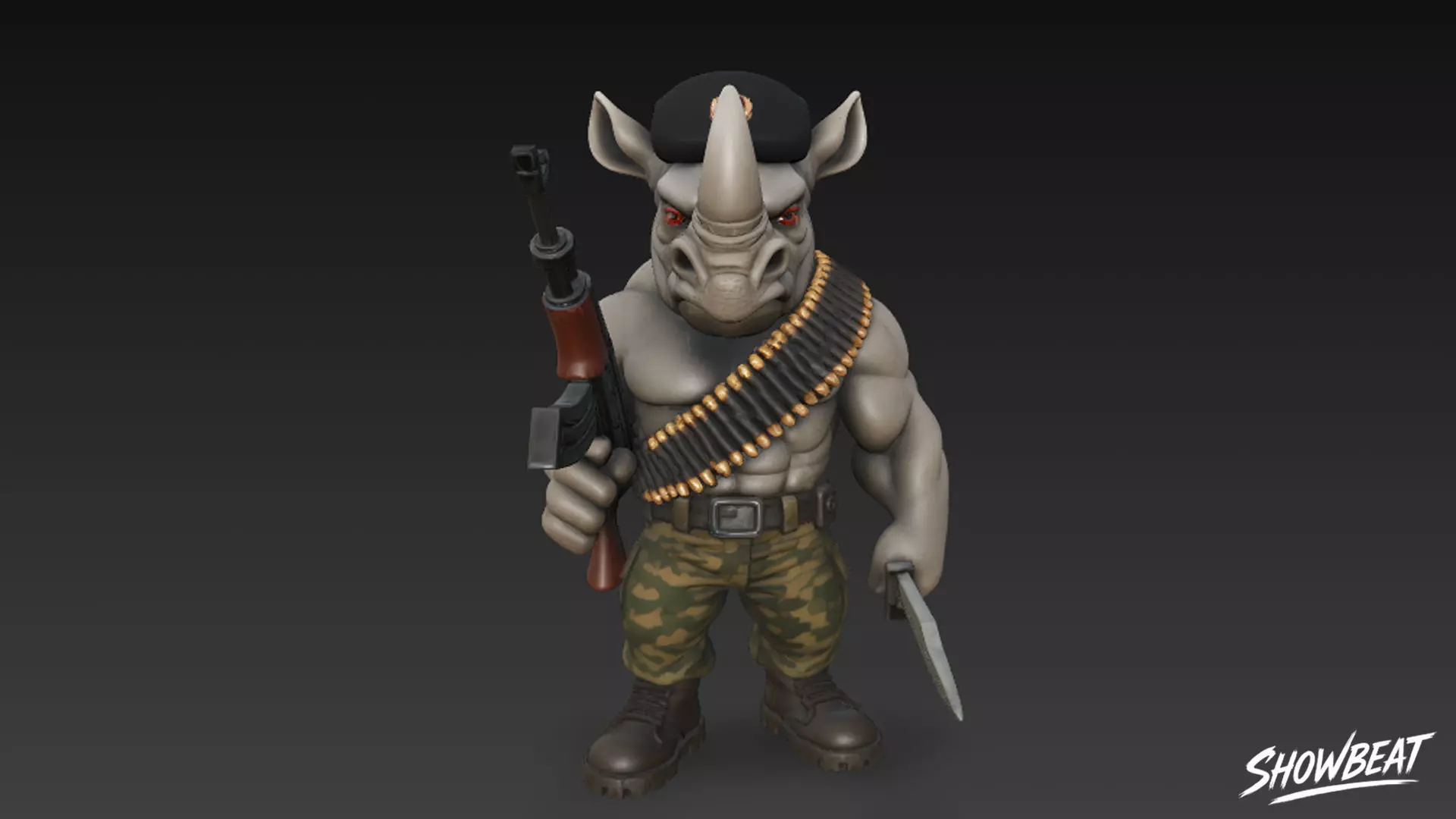 Rhinodino Dildorino - Italian Brainrot Low-poly 3D model_3