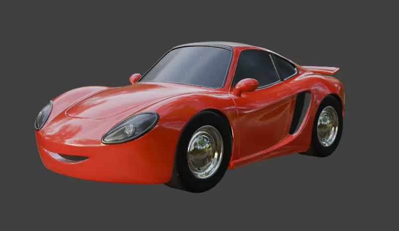 Red Sports Car for 3D Print 3D print model_0