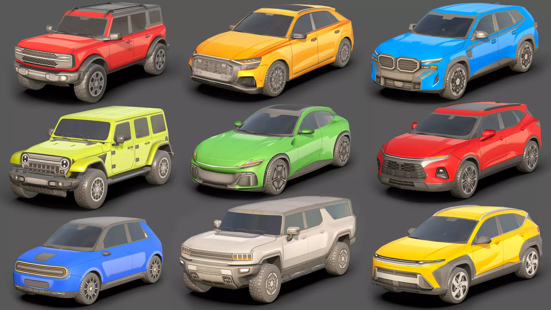 City Low Poly Cars Pack Low-poly 3D model_0