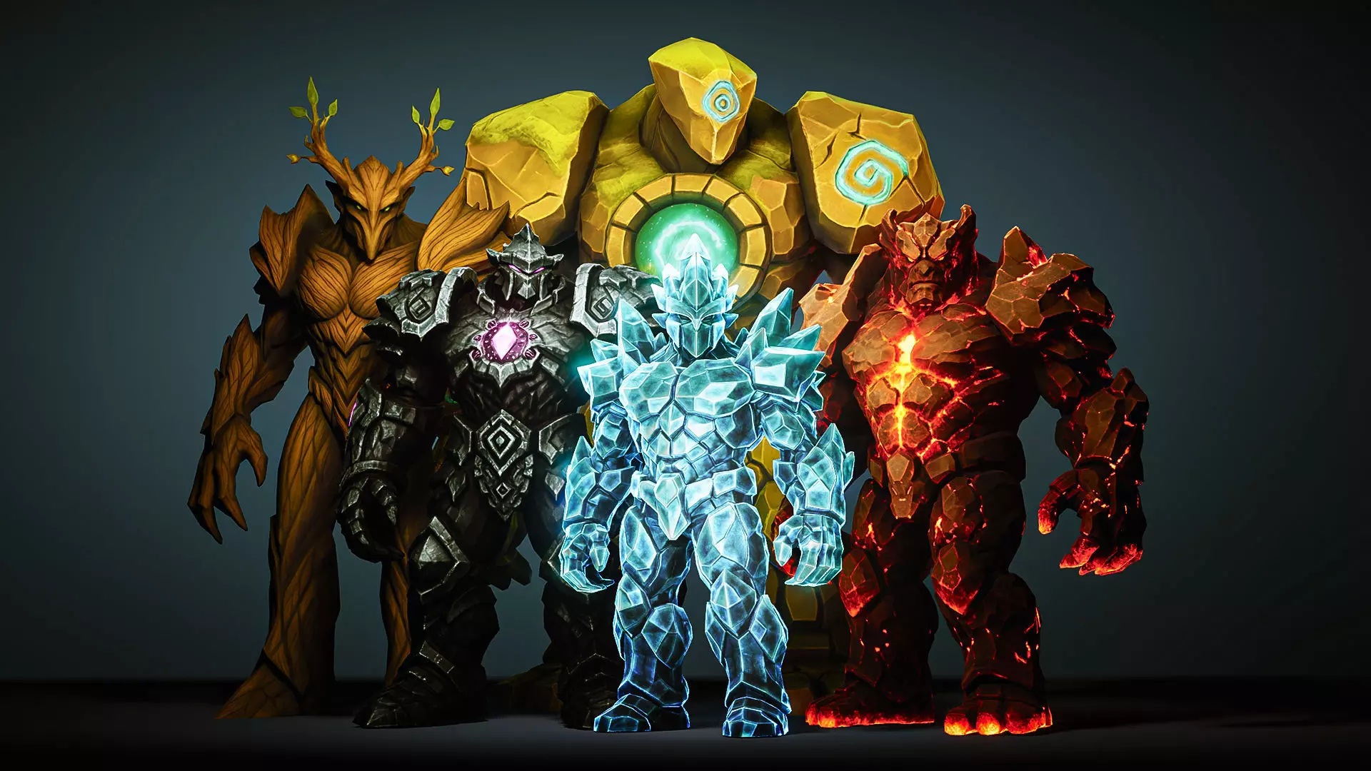 Golem Pack - Game ready characters Low-poly 3D model_6