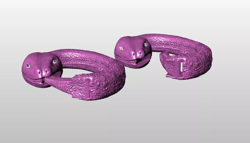 Snake Carabiner Clasp Unique Jewelry Necklaces Bracelets Lock 3D print model_4