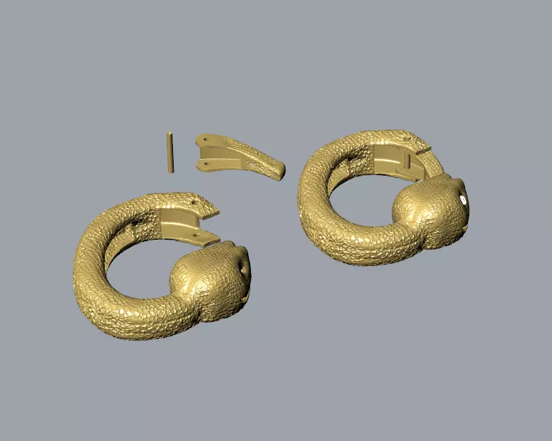 Snake Carabiner Clasp Unique Jewelry Necklaces Bracelets Lock 3D print model_6