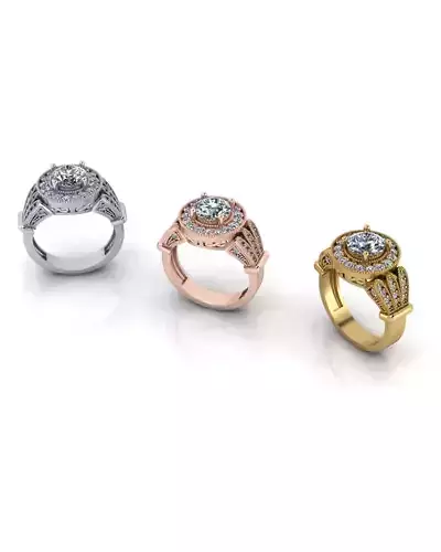 round  halo jewelry engagement ring 