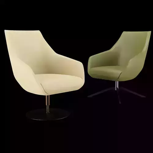 Modern lounge leather chair 2 3D model