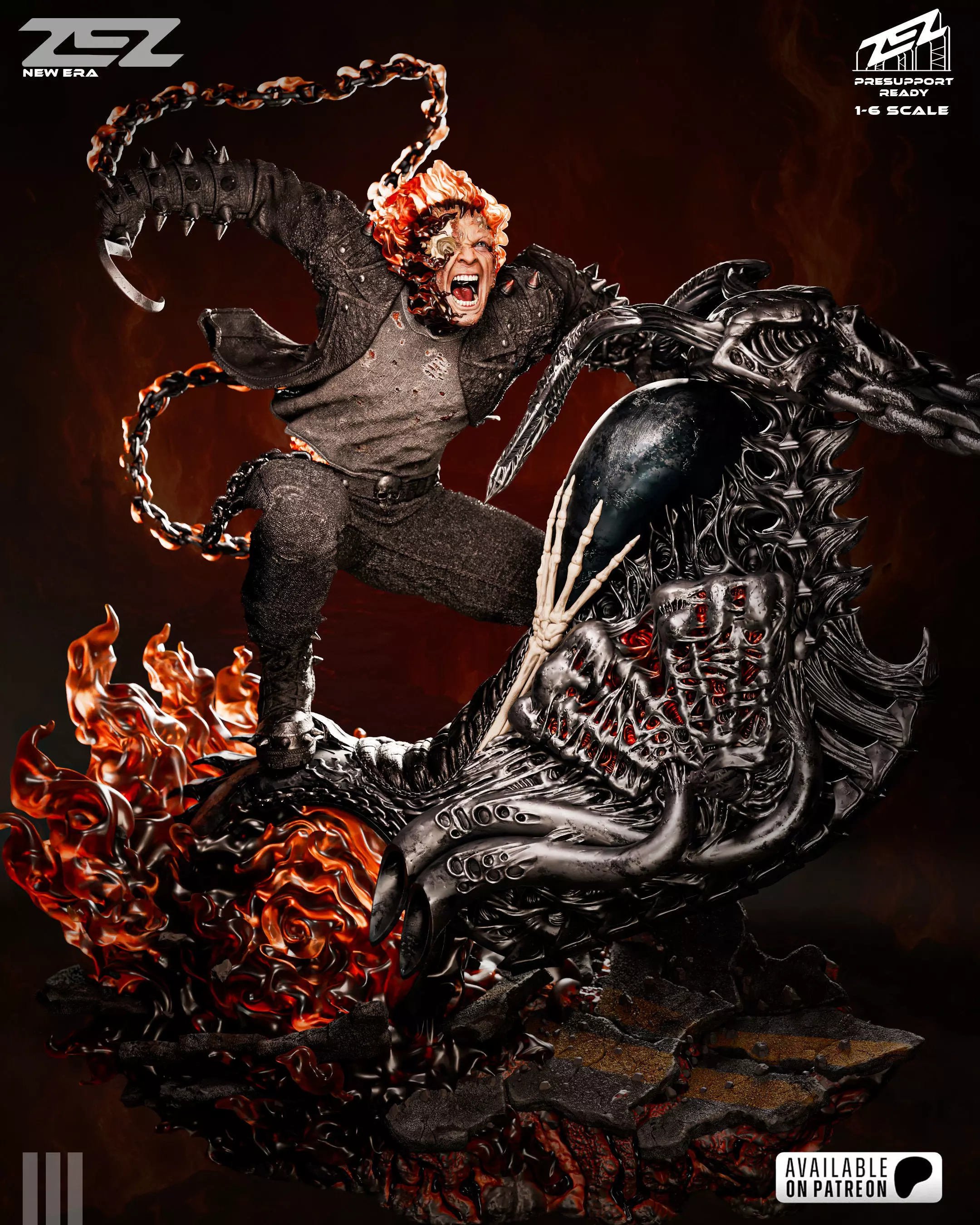 Ghost Rider 3D Digital STL File 3D print model_4