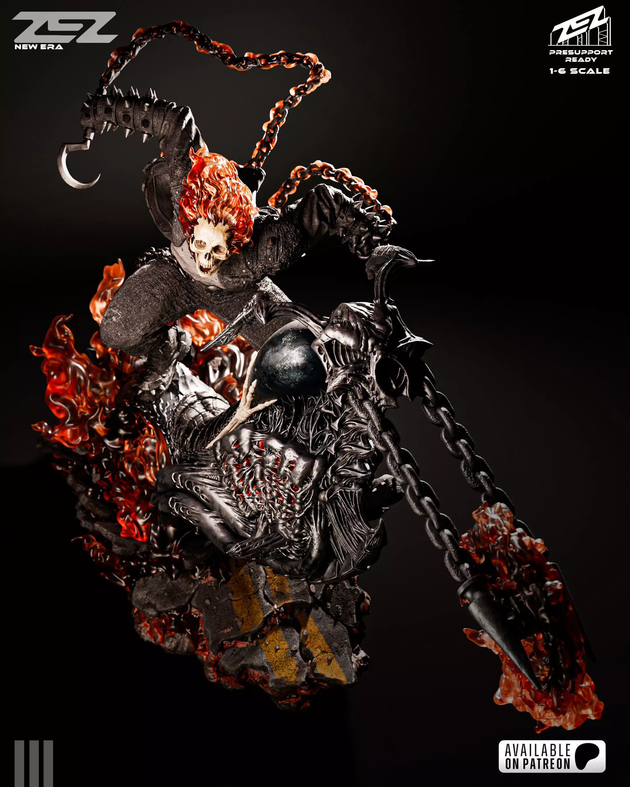 Ghost Rider 3D Digital STL File 3D print model_5