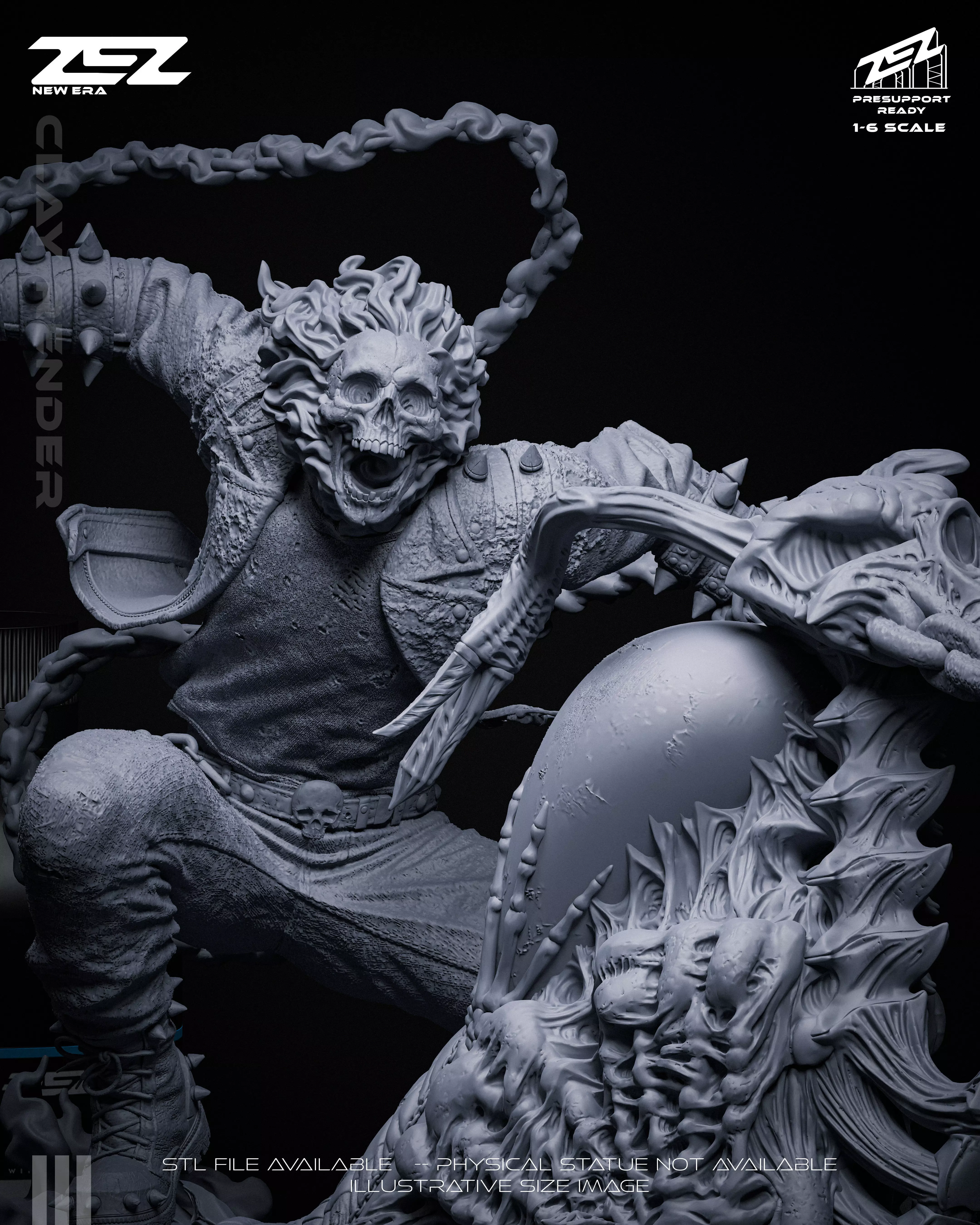 Ghost Rider 3D Digital STL File 3D print model_7