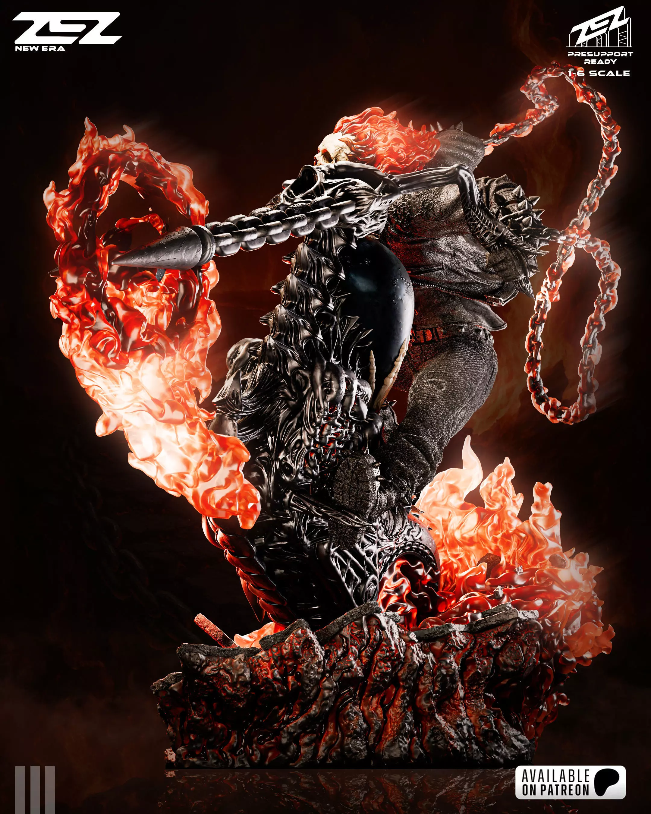 Ghost Rider 3D Digital STL File 3D print model_2