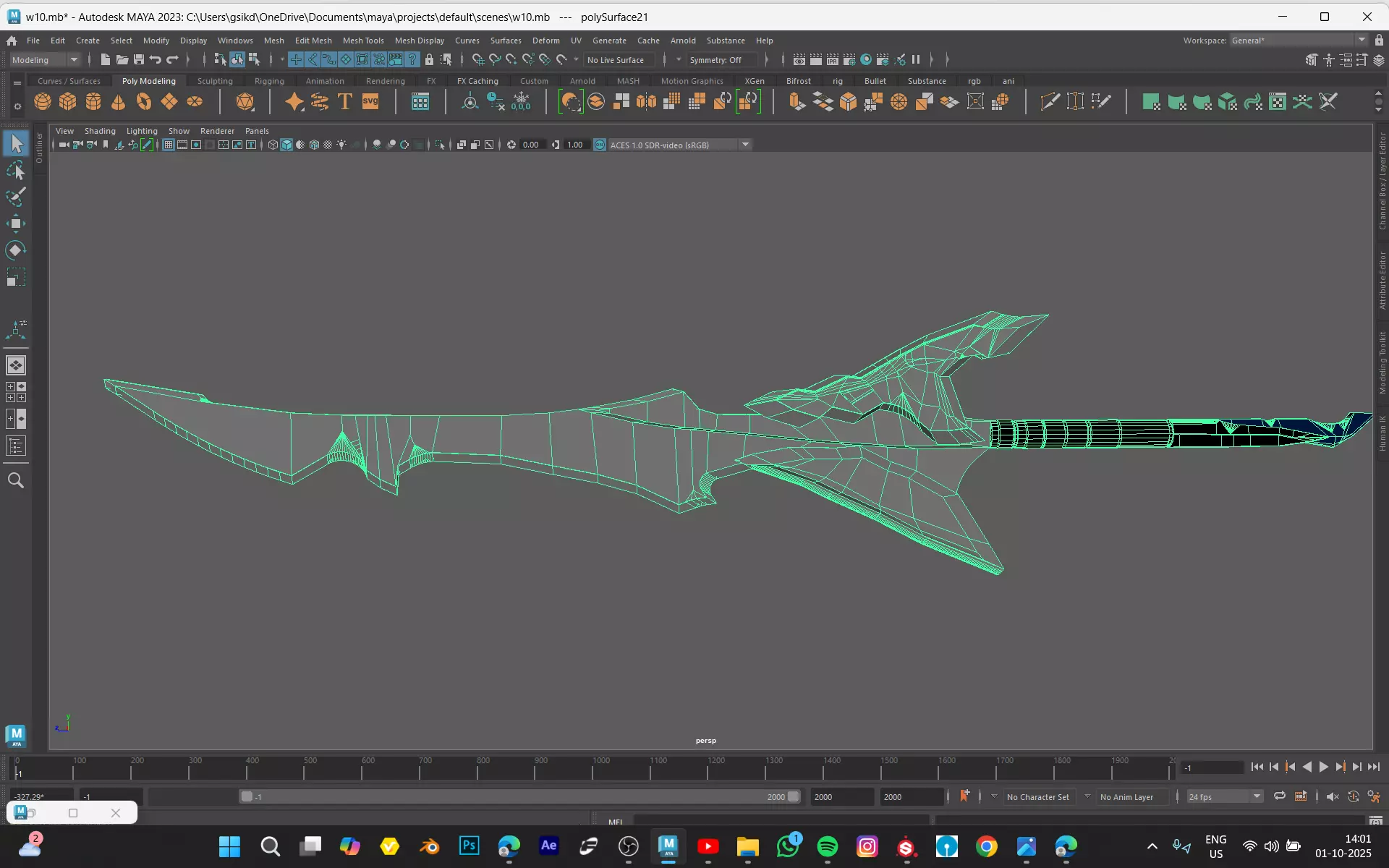 GOLDEN SWORD MODEL Low-poly 3D model_2