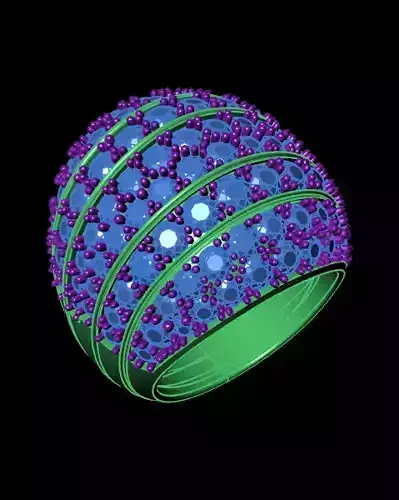 pave setting high jewelry ring