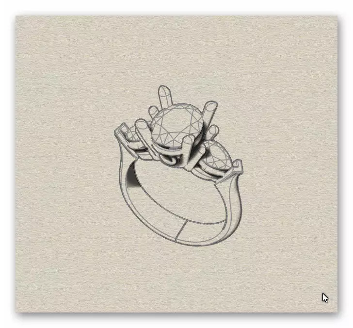 oval and pear jewelry ring 3D print model_1