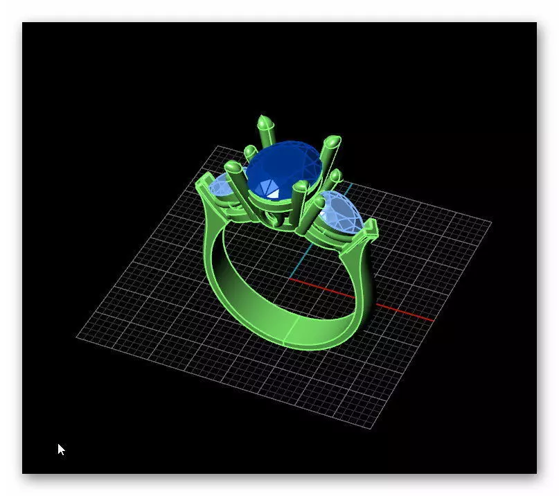 oval and pear jewelry ring 3D print model_0