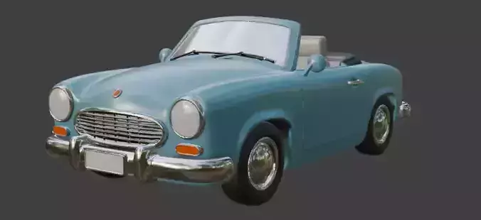 cartoon 3d blue car model for 3D Printing  3D print model