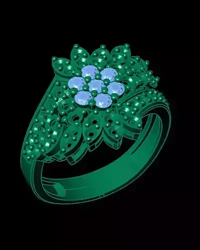 pave setting flower jewelry ring