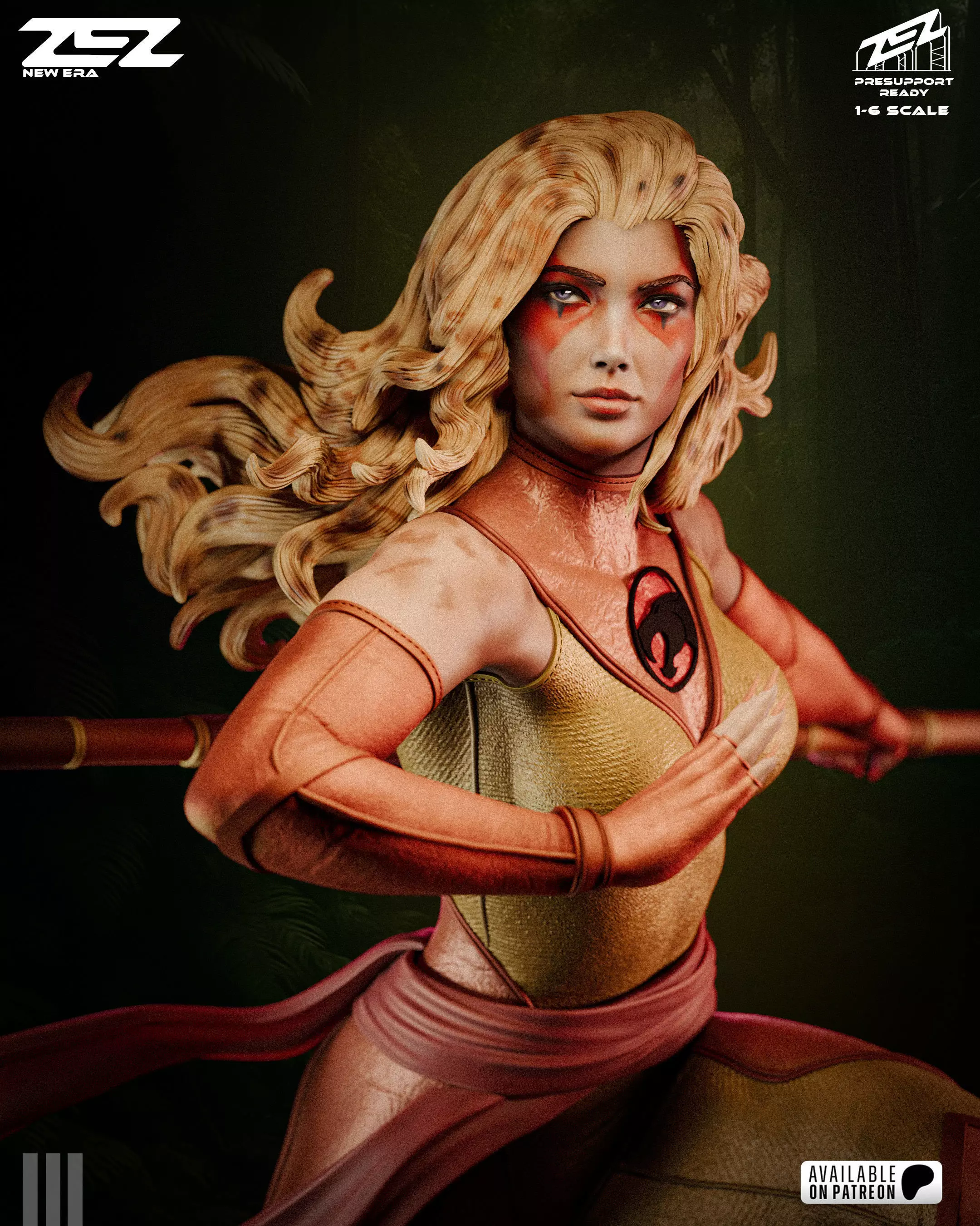 Cheetara 3D Digital STL File 3D print model_3