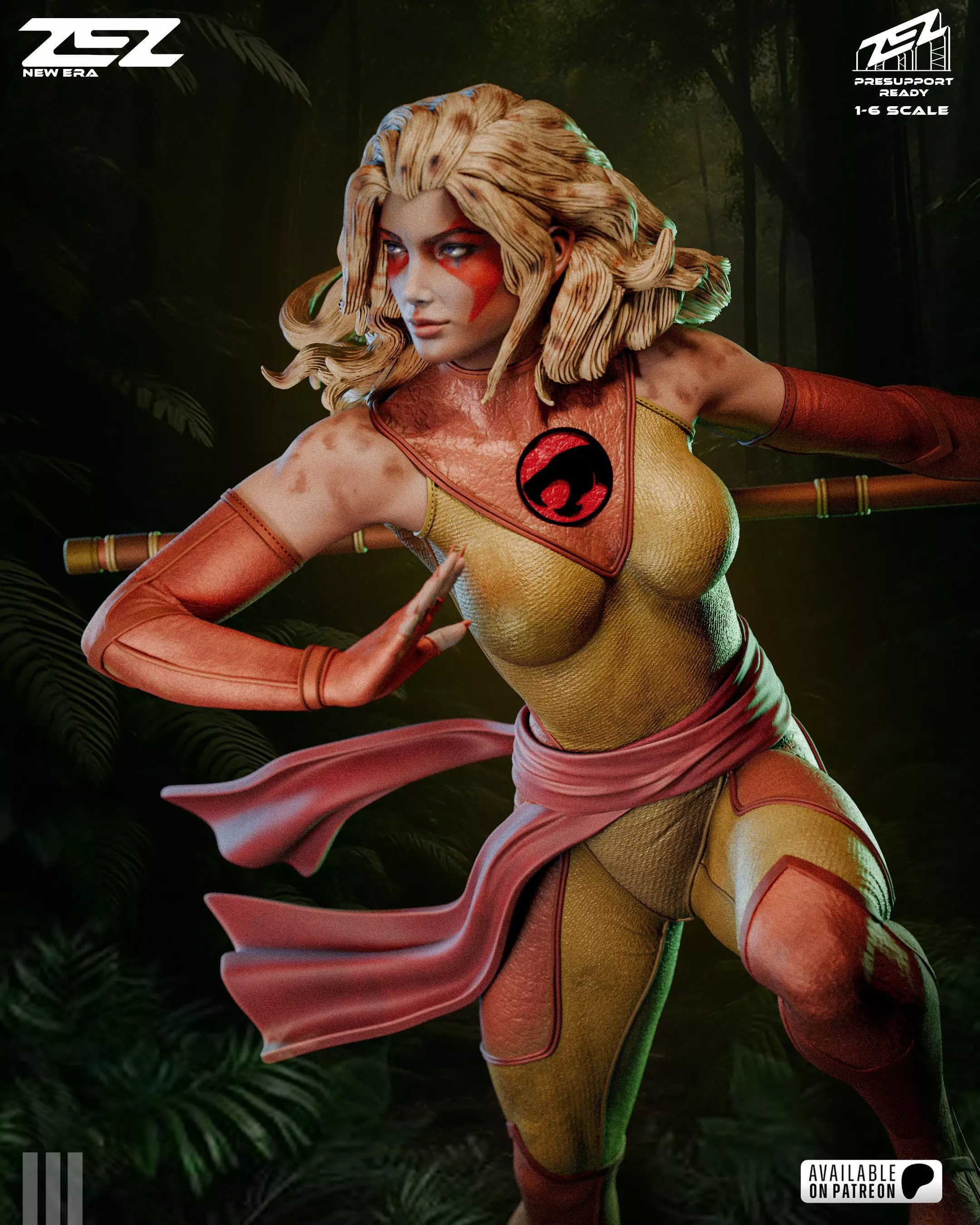 Cheetara 3D Digital STL File 3D print model_5