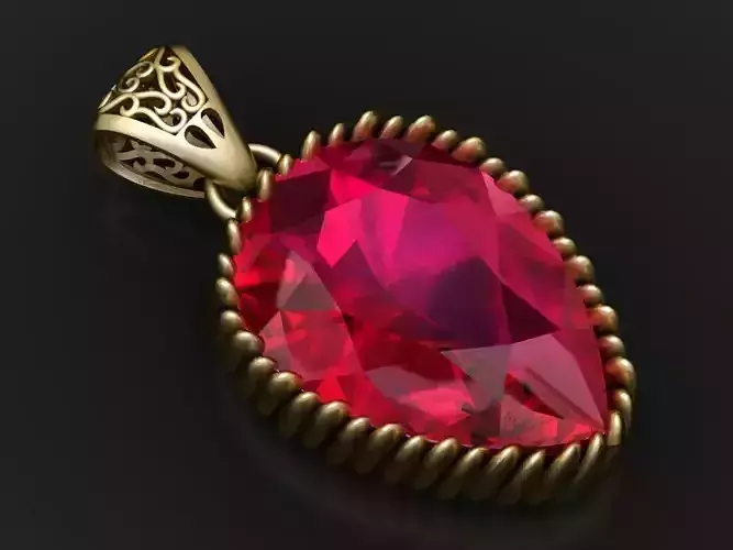 Royal Ruby Teardrop Pendant