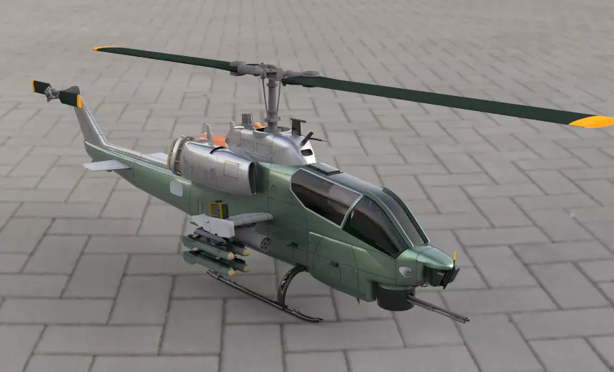Bell AH-1 SuperCobra Printable Helicopter Model STL 3D print model_0
